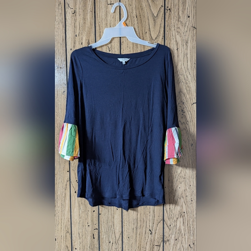 Crown & Ivy Colored Sleeve Top